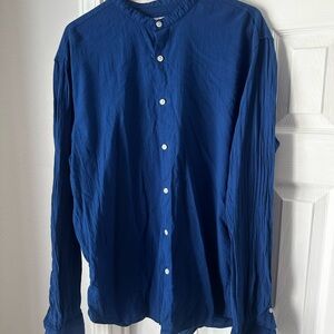 Zara Blue Casual Button Down Shirt